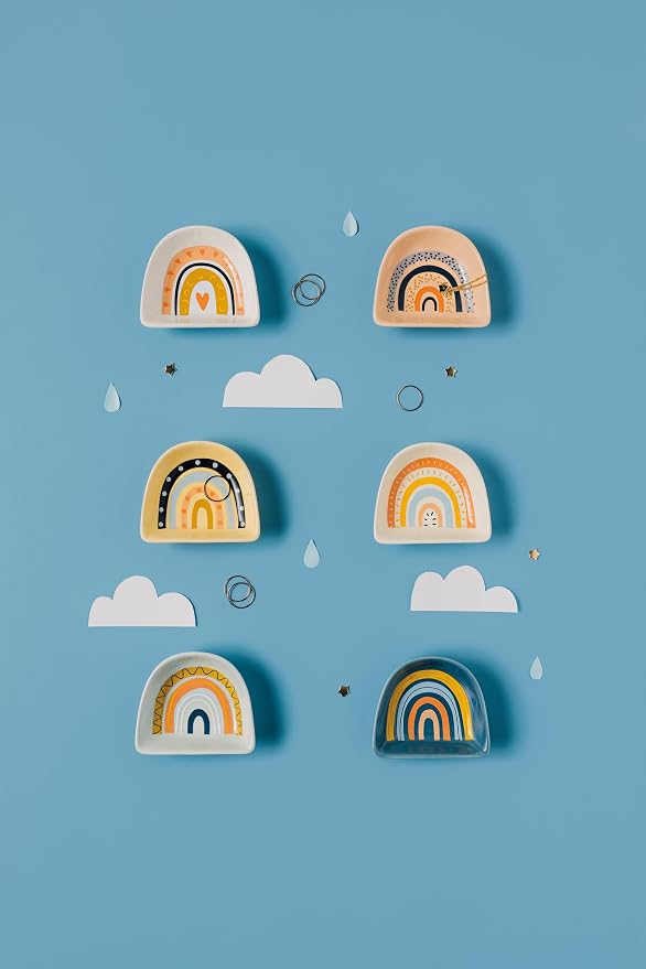 Jubilee Stoneware Pinch Bowls, Rainbows