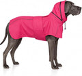 Dog Raincoat, Waterproof Dog Rain Jacket with Hood, Pink 4XL | Rain Coat For Gaint Dogs, Doggy Poncho With Leash Hole, Reflective Strips, For Rainy Snowy Weather Walks, Hiking, Camping
