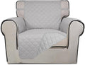 PureFit Reversible Chair Sofa Cover Dog Couch Covers for Sofa, 25.5 in | Light Gray/Light Gray, Water Resistant Couch Protector, Washable Pet Couch Cover with Non Slip and Elastic Straps For Kids