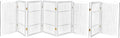 Urnporium Pet Dog Gate Freestanding, Strong Durable Folding Wooden Fence, Portable Acacia Hardwood Safety Barrier for Indoor & Outdoor Use (White Pet Gate, 8 Panel 30" Tall)