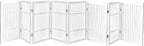 Urnporium Pet Dog Gate Freestanding, Strong Durable Folding Wooden Fence, Portable Acacia Hardwood Safety Barrier for Indoor & Outdoor Use (White Pet Gate, 8 Panel 30" Tall)