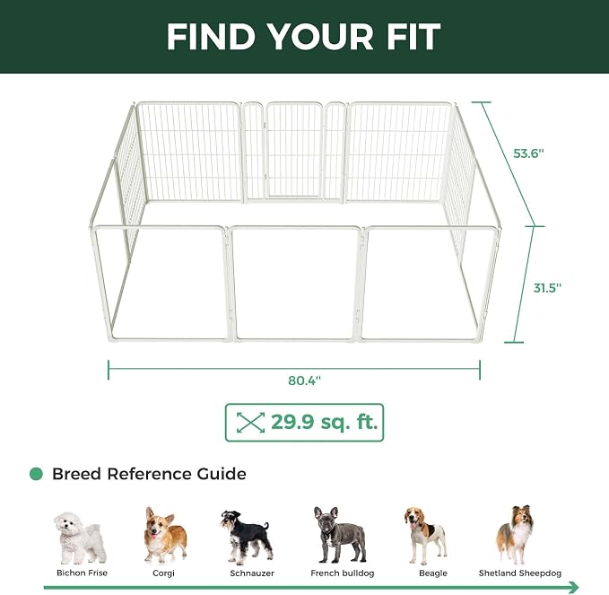 FXW AuraSpace Pro Acrylic & Wire Mesh Indoor Dog Playpen, 32" H, 10 Panels | Clear View, Heavy-duty Metal, Flexible Layouts, Easy Walk-Through, For Small & Medium Dogs, Patented
