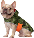 HDE Reversible Hooded Dog Raincoat Slicker Poncho for Small Medium Large Dogs - Camo Orange - S - Polyester