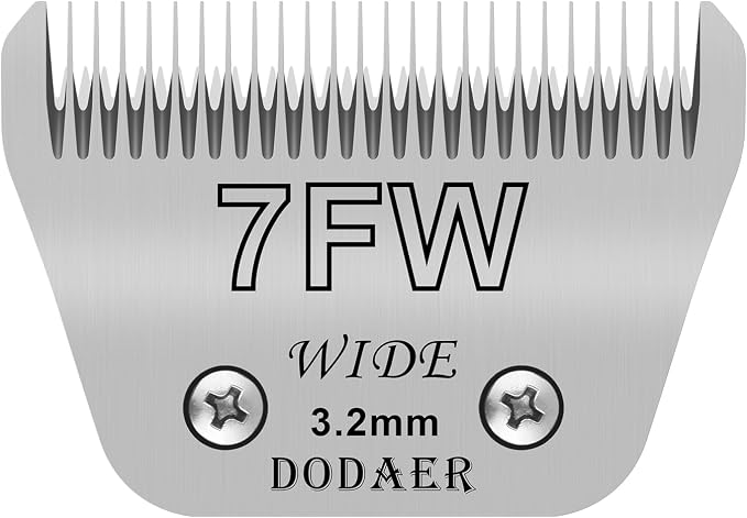 7FW Dog Grooming Wide Blades,Compatible with Andis,Oster A5,Wahl KM10 | Cut Length 1/8”(3.2mm)