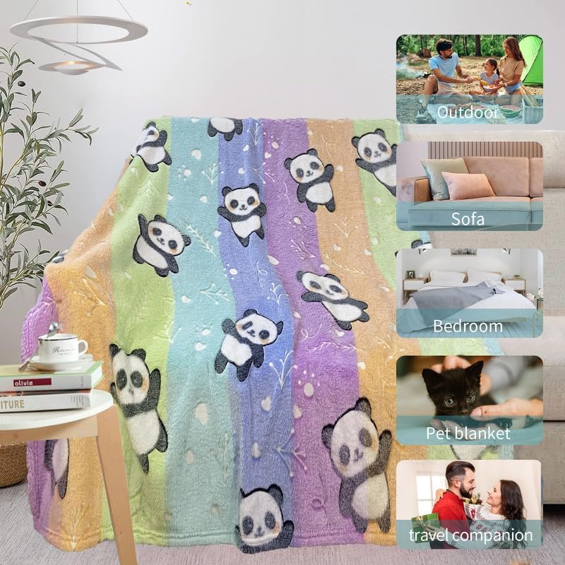 Panda Gifts for Kids: Soft Fleece Blankets & Throws, Personalized, 50"x60", Birthday Gifts for Girls & Boys - Image 5