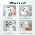 3-in-1 Self-Cleaning Shedding Steam Brush for Dogs & Cats | USB Rechargeable, One-Touch Fur Remover, Anti-Static & Reduces Shedding, Mist Spray Comb for Long & Short-Haired Pets