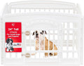 IRIS USA 4-Panel Dog Playpen, Pet Enclosure, White | Puppy Training, Configurable Layout, Multi-Shape Setup, Custom Pen Configuration, Secure Door Latch, Stable Non-Tip Base