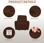 Easy-Going 100% Waterproof Recliner Chair Cover，1-Piece Recliner Slipcover | Dual Waterproof Couch Cover for Recliner，Leakproof Furniture Protector for Kids Pets Dog Cat Daily Stain, Coffee