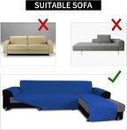 Easy-Going Reversible L-Shape Sectional Couch Cover, X-Large, ClassicBlue | Soft Sofa Slipcover For Dogs, Fits Left/Right Chaise Lounge Protector, Water Resistant Mat For Living Room