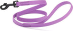 Dogline Biothane Waterproof Dog Leash Strong Coated Nylon Webbing with Black Hardware Odor-Proof Easy to Clean High Performance for Small or Large Dogs Made in USA 4 or 6 ft Lead, Amethyst Purple