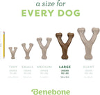 Benebone 2-Pack Wishbone Chew Toy for Aggressive Chewers, Real Bacon, Large