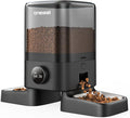 oneisall Automatic Cat Feeder for 2 Cats Pets, 20 Cups/5L | Prevent Fighting, Precise Portions, Balanced Dispensing, Large Kibble Support, Non-Slip & Stable, Stainless Steel Bowls