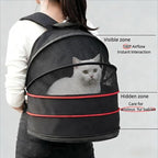 Interactive Expandable Pet Carrier Backpack for Cats & Small Dogs-Interactive Opening Pet Tent Backpack. Expandable for Extra Space.Breathable,Foldable Nest Bed for Travel, Walks,Vet & Home-Black