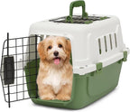 18-Inch 2-Door Top Loading Cat Carrier, Plastic Dog Crate Hard-Sided Dog Travel Carrier for Small Dogs and Cats, Ventilation and Security Lock Design for Pets up to 10 lbs (Green)