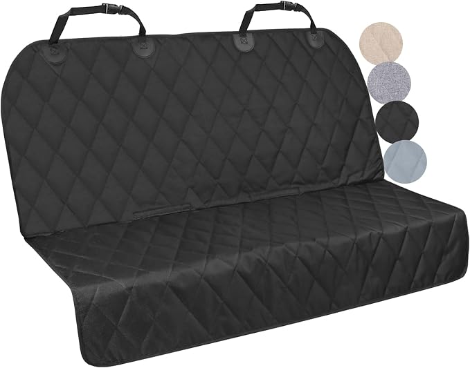 VIVAGLORY Dog Seat Cover Pet Seat Protector, Large, Black | Backseat Cover for Car Suv & Truck, Back Rear Backseat Bench Protector