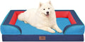 Comfort Expression Orthopedic Dog Beds for Large Sized Dog with Bolster | Waterproof Dog Couch Bed with Washable Cover & Non-Slip Bottom, Supportive Egg Crate Foam Large Pet Bed, 36x27 Inch