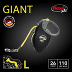 FLEXI® Giant Tape Retractable Dog Leash, Large, 26 ft - Black | German engineered, original flexi leash, durable quality for dogs up to 110 lbs, tangle-free, walking, reliable brake system
