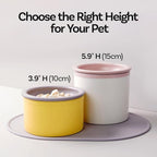 Hello Bowl Elevated Ceramic Cat Bowl with Stand, Raised Whisker-Friendly Feeding Bowl for Cats & Small Dogs, Patented Design, Made in Korea (White, Square Only/Dry)
