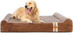 Laifug Orthopedic Dog Beds for Large Dogs,7" Memory Foam Dog Beds,Durable Water Proof Liner Removable and Washable, Nonskid Bottom, Brown 50"x36"x10"