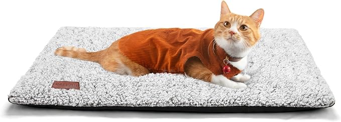 Self Warming Cat Bed Self Heating Cat Dog Mat Pad 29.1 x 18.9 in Extra Warm | Non Electric, Self Heated Cat Bed for Indoor Outdoor Pets, Removable Washable Cover, Non Slip Bottom, Crinkle-Free, Grey