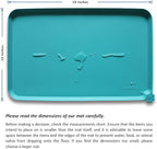 Hoki Found Silicone Non Slip Pet Feeding Mats - Dog Cat Bowl Placemats - Waterproof Food Mats for Floors - Teal
