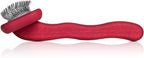 Chris Christensen Mark II Slicker Brush, Groom Like a Professional, Stainless Steel Pins, Lightweight Beech Wood Body, Ground and Polished Tips, Red Small