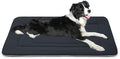 Dog Bed Soft Dog Crate Bed Pad Mat, 36 in Non Slip Bottom Washable Beds for Medium and Large Dogs, Pet Bed Mattress Kennel Pad, Dark Blue Gray