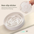 8.26 in White Ceramic Slow Feeder Dog Bowl for Medium and Large Breed,Pet Feeding Dog Food Water Dish Heavy Wighted,Puppy Bowl for Fast Eaters,Puzzle Slow Eating Dish Modern Maze