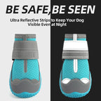 Dog Boots for Large Dogs, Medium Dog Boots & Paw Protectors for Hardwood Floors, Outdoor Dog Booties for Hot Pavement Winter Snow Hiking, Dog Shoes with Reflective Strips