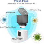 2.4G/5G Automatic Cat Feeder, 4L WiFi Food Dispenser with 10s Voice Recorder, Pet Feeder up to 10 Meals per Day, Timed Cat Feeder with Dry Food Sealed Ring