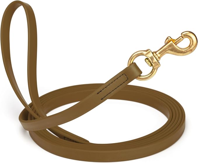 Viper Biothane K9 Working Dog Leash Waterproof Lead for Tracking Training Schutzhund Odor-Proof Long Line with Solid Brass Snap for Puppy Medium and Large Dogs 0.62 in, 10ft Coyote Brown
