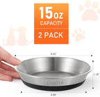 4 Pcs Stainless Steel Cat Bowls for Cats, Kittens & Small Dogs | Shallow Wide Food Water Bowl, Non-Slip Silicone Base, Dishwasher Safe, Suitable for Indoor & Outdoor Use
