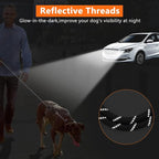 NTR Heavy Duty Dog Leash, 15FT Training Leash with Swivel Lockable Hook, Padded Handle and Highly Reflective Threads, Dog Lead for Walking, Hunting, Camping, Backyard for Small Medium Large Dog, Grey