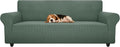 ZNSAYOTX Stretch Oversized Couch Cover Universal Sofa Covers for Living Room Dogs Pet Furniture Protector Spandex Extra Large Sofa Slipcovers with Anti Slip Foam Sticks (Pea Green, XL Sofa)