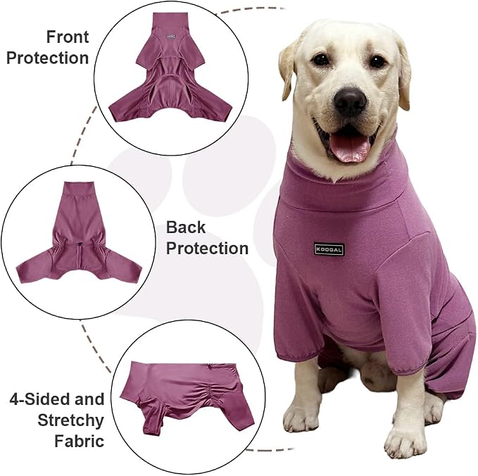 Dog Pyjamas PJS Sweater Clothes and Home Clothing Suitable for Small to Medium Breeds of Dogs, Dog Neutering Suits, Extra-Large Stretch Fabric, Four-Legged Clothes (Thickened Red, XL)