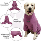 Dog Pyjamas PJS Sweater Clothes and Home Clothing Suitable for Small to Medium Breeds of Dogs, Dog Neutering Suits, Extra-Large Stretch Fabric, Four-Legged Clothes (Thickened Red, XL)