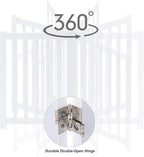 LZRS Wooden Free Standing Foldable Dog Gate Indoor – 80" W x 24" H, Extra Wide Step-Over Safety Pet Gate for Doorways, Stairs, Hallways, Large Spaces & Playpen for Puppies Indoor Use, White