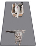 51"x 25.6" XXXL Waterproof Kitty Litter Silicone Box Mat,Cat Litter Mat Extra Large for Scatter Control, No-Slip Soft Pet Trapping Litter Rug Pad, Machine Washable, Dark Gray