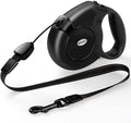 360°No Tangle 26 Ft Retractable Dog Leash for Dogs up to 99lbs | Heavy Duty Pet Walking Leash for Small Medium Large Dogs, Anti-Slip Handle, Strong Nylon Tape, One-Handed Brake, Black