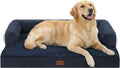 Orthopedic Washable Dog Bed for Large Dogs, 36x27in, Navy Blue | Orthopedic Foam Relieves Joint Pressure, Bolsters Supports Head And Neck, Washable Cover, Non-Slip Bottom