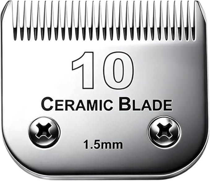 10 Blade Dog Grooming Clipper Blades Compatible with Andis Dog Clippers | Dog Grooming Blades for Oster A5,Wahl KM10 Series,Detachable Stainless Steel Blade,Size 10, 1/16-Inch Cut Length
