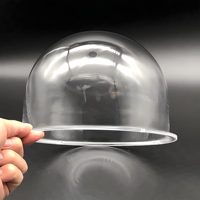 7" Acrylic Clear Dome Cover 177mm Diameter x 130mm High Transparent CCTV Security Camera Protective Housing Cover with Pre-drilled Mounting Holes