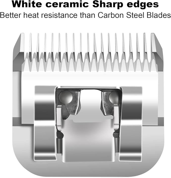 10#Dog Grooming Ceramic Blade sets,Compatible with Andis/Oster A5/Wahl 10KM | Size 10 Cut Length 1/16"(1.5mm)，10 Pack