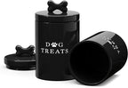 Barnyard Designs Ceramic Dog Treat Container with Airtight Lid (Black) | Large Rustic Storage Canister and Cookie Jar for Kitchen Counter; Airtight Lid Keeps Food Fresh; Farmhouse Decor