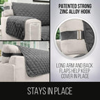 Sofa Shield® Couch Slip Covers for Dogs, Reversible Furniture Protector with Strap, Stain and Tear Resistant Cushion Cover, 88 inch Seat, Machine Washable Slipcover Dog Pets Cats, Charcoal