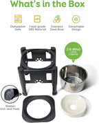 Elevated Dog Bowls, 80Oz Stainless Steel Water Feeder | 3 Adjustable Heights (6.1", 7.7", 9.3"), Anti-Spill Design for Small to Medium Sized Dogs