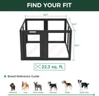 FXW AuraSpace Clear Acrylic Indoor Dog Playpen, 35" H, 8 Panels, Black | Open View, Modern Home Fit, No Climbing Bars, Tool-Free Setup, For Medium Dogs