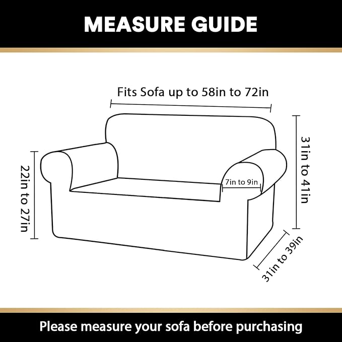 Stretch Loveseat Sofa Cover Slipcover Couch Cover for 2 Cushion Sofa Washable Sofa Cover for Pets Friendly Furniture Protector Covers with Non Slip Bottom(Loveseat, Navy)