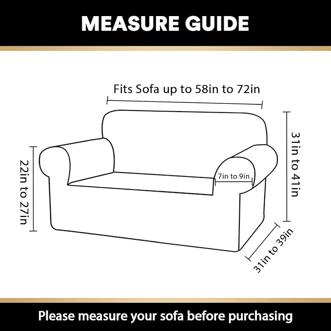 Stretch Loveseat Sofa Cover Slipcover Couch Cover for 2 Cushion Sofa Washable Sofa Cover for Pets Friendly Furniture Protector Covers with Non Slip Bottom(Loveseat, Dove)