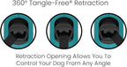 TUG Monochrome 360° Tangle-Free Retractable Dog Leash | 16 ft Strong Nylon Tape (Medium, Aqua)